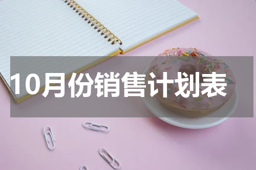 10月份销售计划表