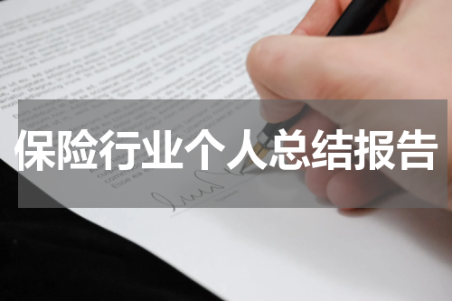 保险行业个人总结报告