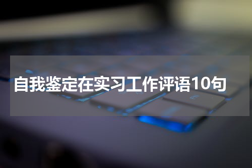 自我鉴定在实习工作评语10句