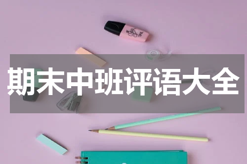 期末中班评语大全