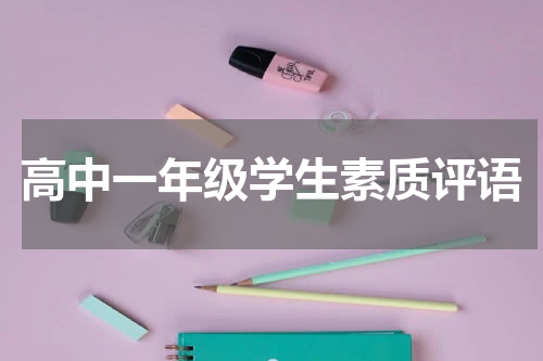 高中一年级学生素质评语