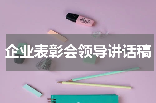 企业表彰会领导讲话稿