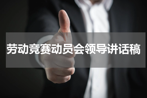 劳动竞赛动员会领导讲话稿