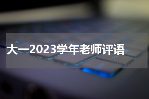 大一2023学年老师评语