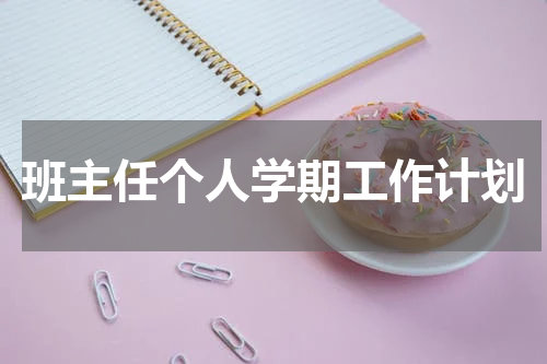 班主任个人学期工作计划