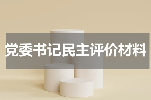 党委书记民主评价材料
