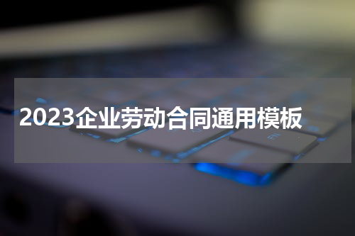 2023企业劳动合同通用模板