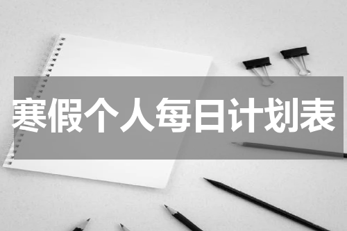 寒假个人每日计划表