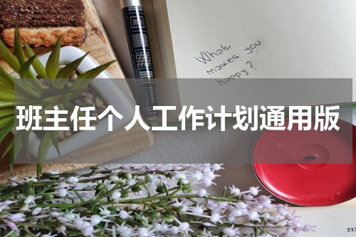班主任个人工作计划通用版