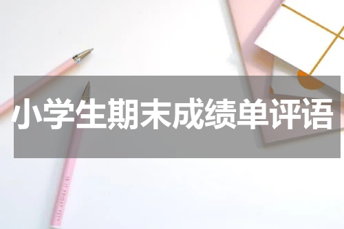 小学生期末成绩单评语