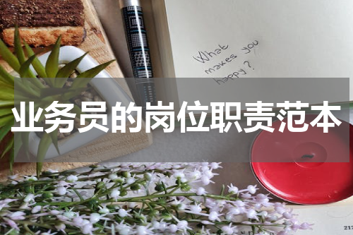 业务员的岗位职责范本