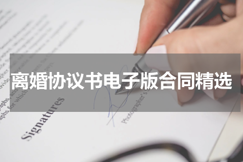 离婚协议书电子版合同精选