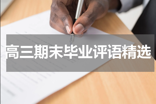 高三期末毕业评语精选