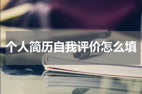 个人简历自我评价怎么填