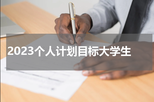 2023个人计划目标大学生