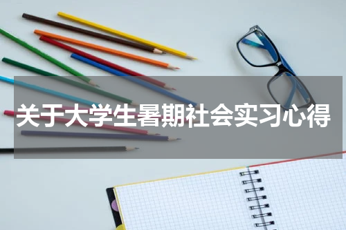 关于大学生暑期社会实习心得