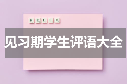 见习期学生评语大全