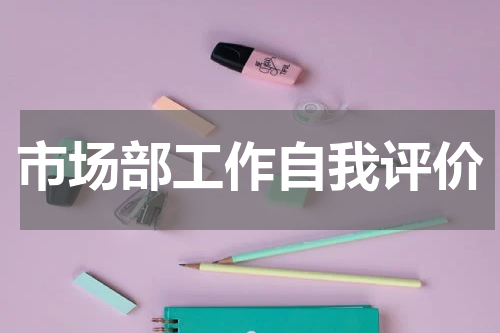 市场部工作自我评价