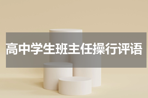 高中学生班主任操行评语