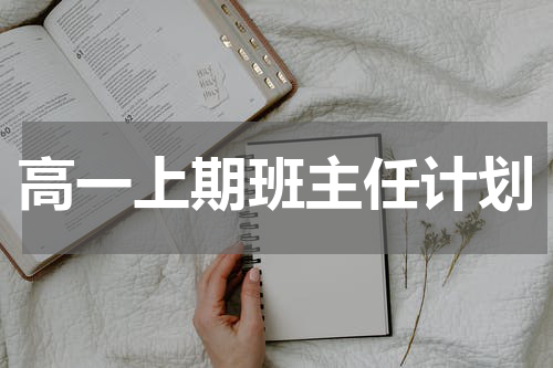 高一上期班主任计划