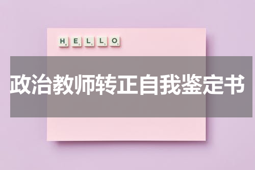 政治教师转正自我鉴定书