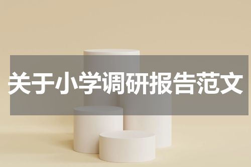 关于小学调研报告范文