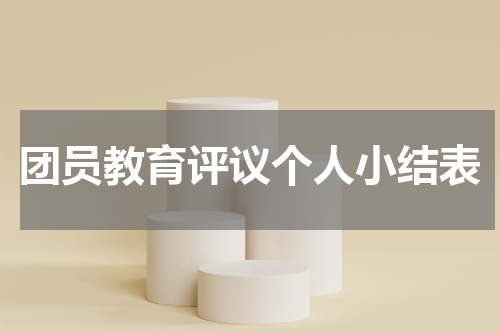 团员教育评议个人小结表