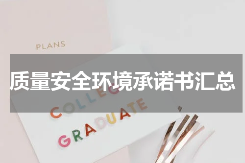 质量安全环境承诺书汇总