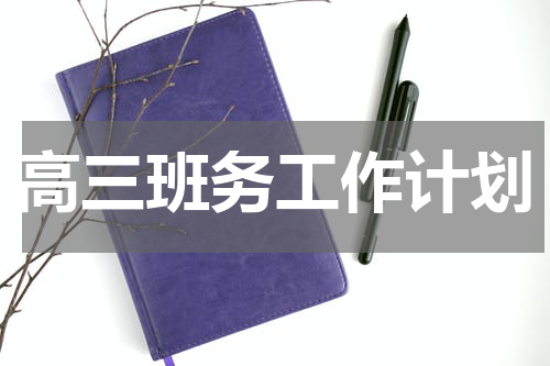 高三班务工作计划