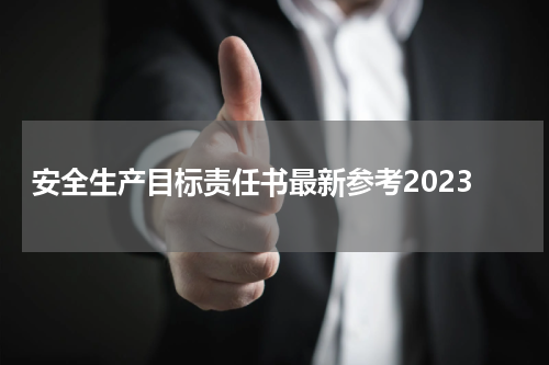 安全生产目标责任书最新参考2023