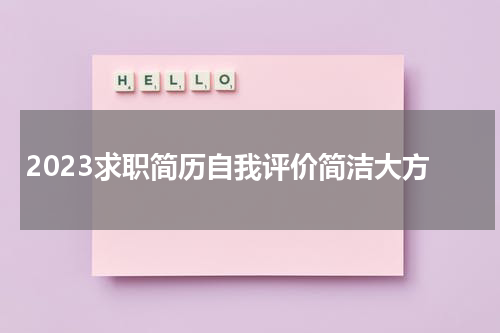 2023求职简历自我评价简洁大方