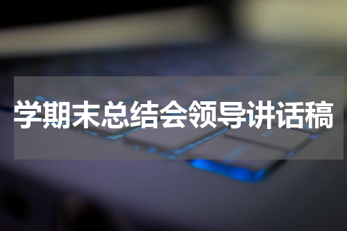 学期末总结会领导讲话稿