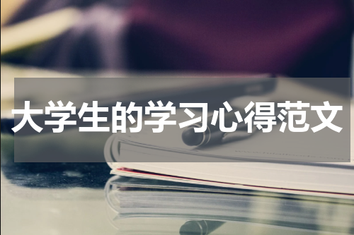大学生的学习心得范文
