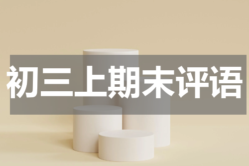初三上期末评语