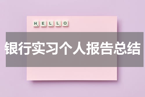 银行实习个人报告总结