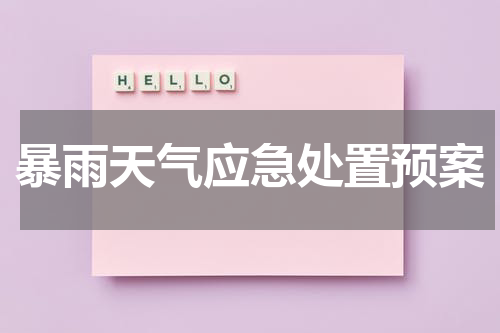 暴雨天气应急处置预案