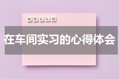在车间实习的心得体会