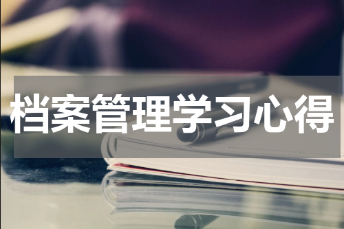 档案管理学习心得