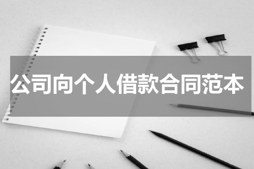 公司向个人借款合同范本