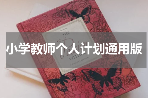 小学教师个人计划通用版