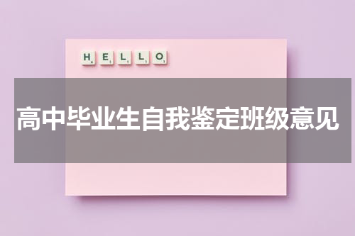 高中毕业生自我鉴定班级意见