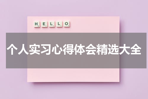 个人实习心得体会精选大全
