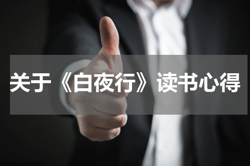 关于《白夜行》读书心得