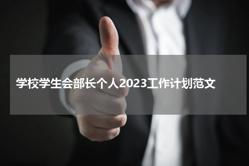 学校学生会部长个人2023工作计划范文