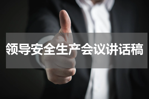 领导安全生产会议讲话稿