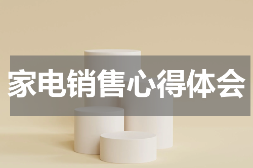 家电销售心得体会
