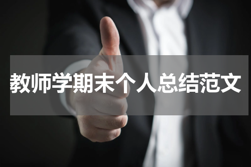 教师学期末个人总结范文