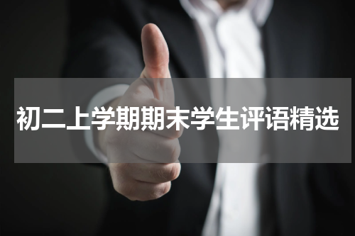 初二上学期期末学生评语精选