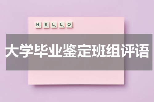 大学毕业鉴定班组评语