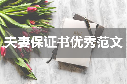 夫妻保证书优秀范文